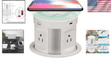 Load image into Gallery viewer, Automatic Pop-Up Outlet with 4 AC &amp; USB Ports - Wireless Charging Convenience