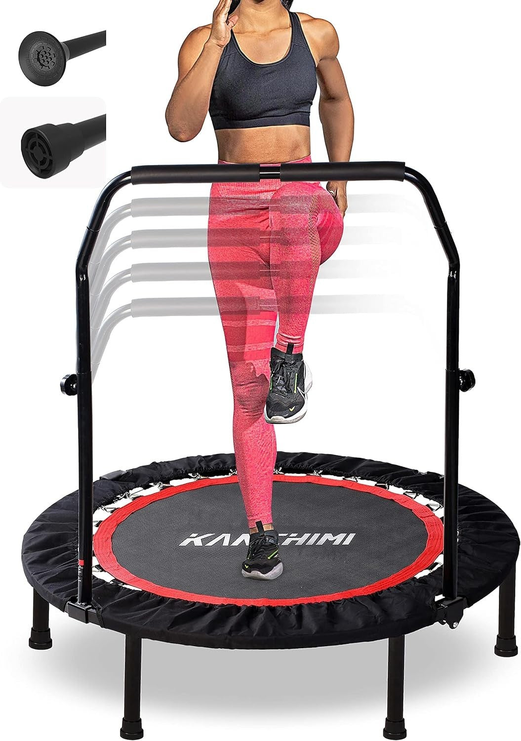 Folding Mini Fitness Trampoline with Non-Slip Handle - Ideal for Home Workouts