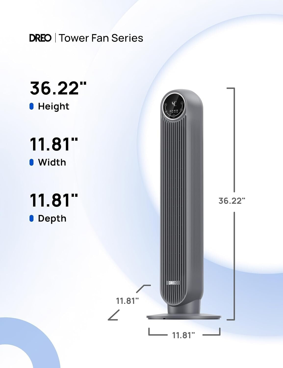 Quiet 90° Oscillating Tower Fan with Touch & Remote Control - Ideal for Bedrooms