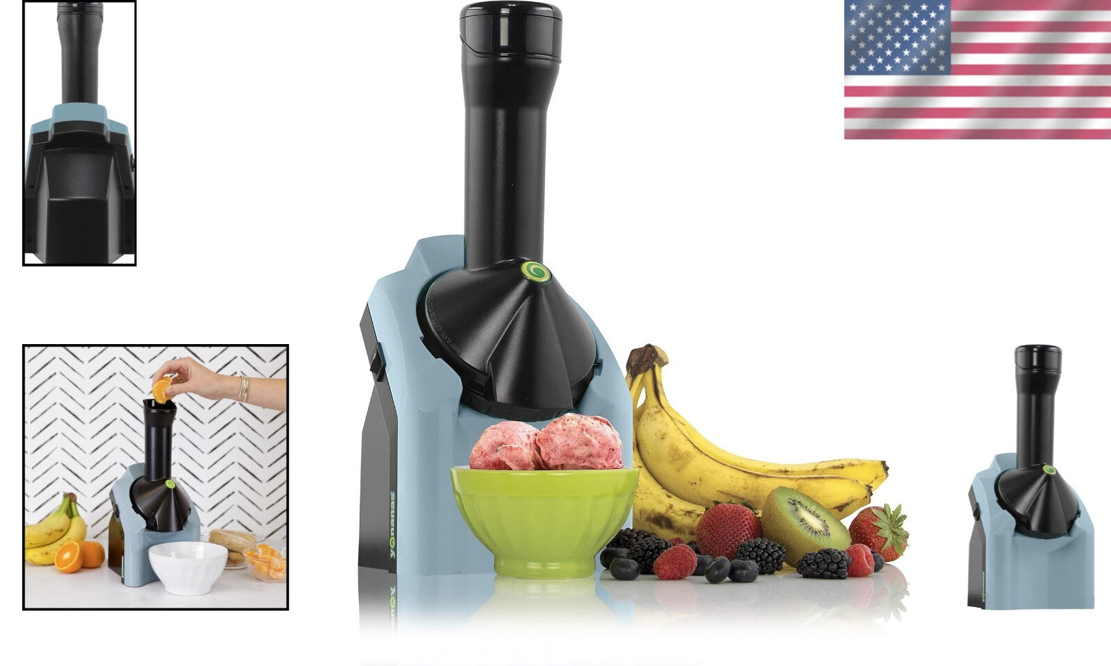 200W Vegan Fruit Soft Serve Maker - Easy Clean, Compact, Includes Recipe Book