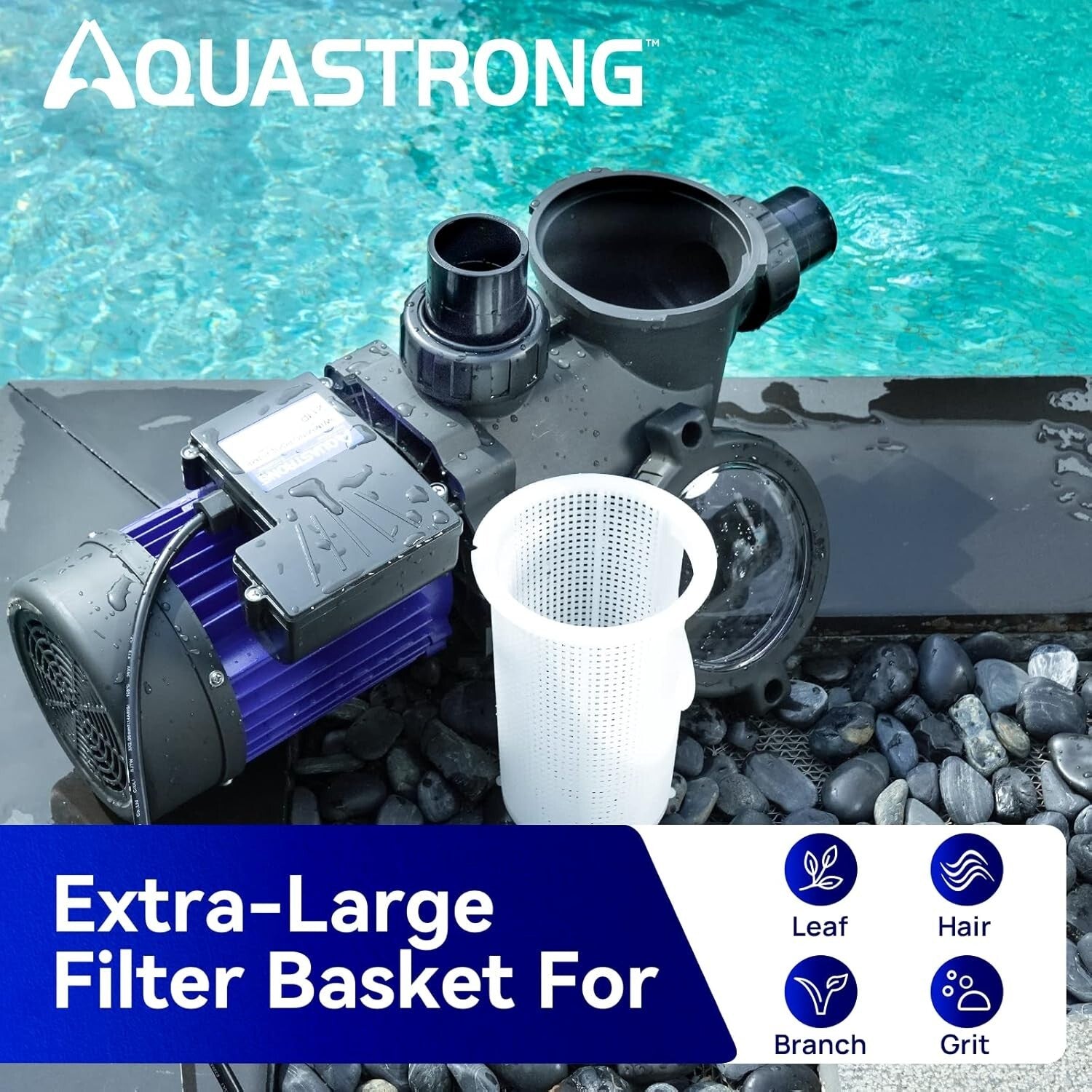 Efficient 1.5HP In/Above Ground Pool Pump - Plug and Play, Low Maintenance