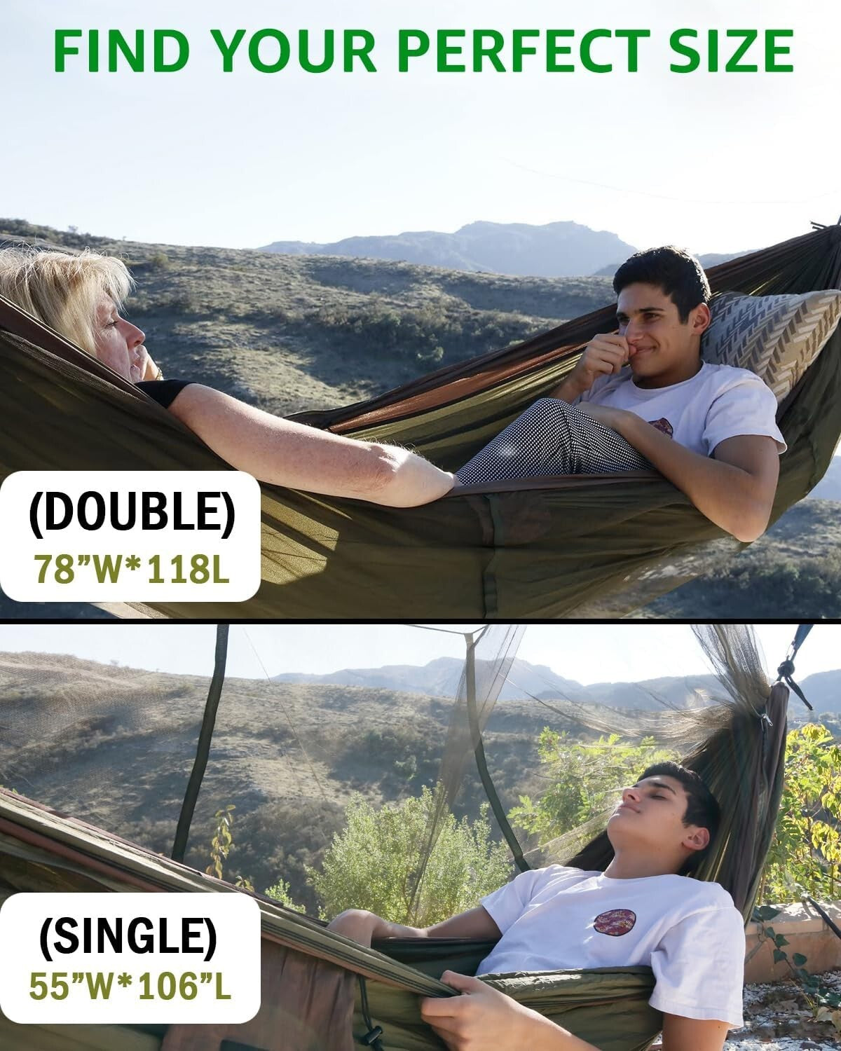 Heavy Duty Portable Camping Hammock for 2 - Convenient Outdoor Sleep Solution