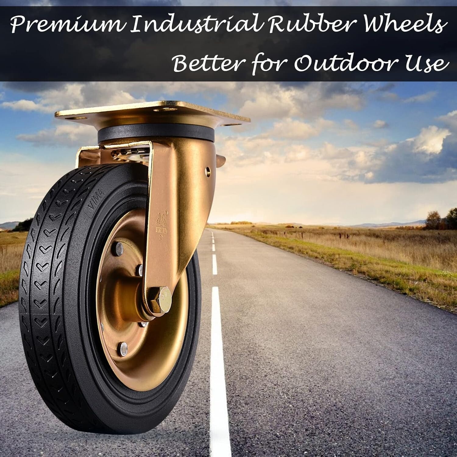 Versatile 8" Heavy Duty Casters for Indoor/Outdoor Use - 3000lbs Full Load Kit