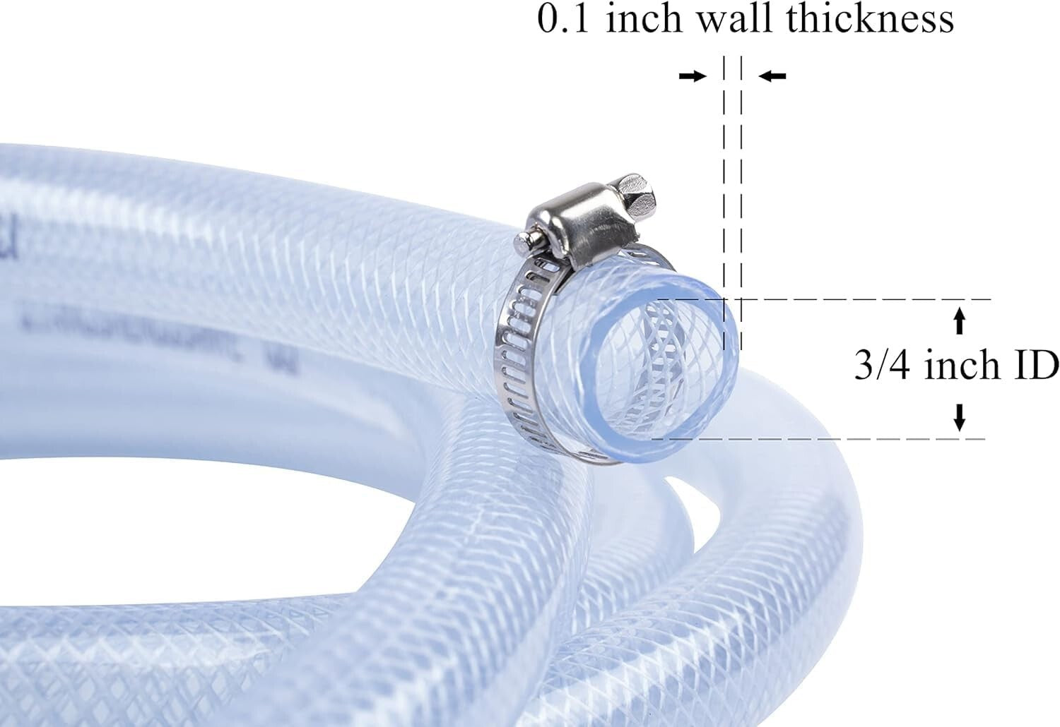 Versatile High-Pressure 3/4" ID Braided Tubing - Ideal for Many Applications