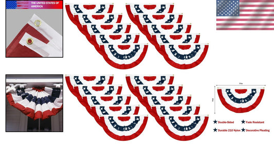 Vibrant 20PCS American Flag Banners for Independence Day and Outdoor Decor