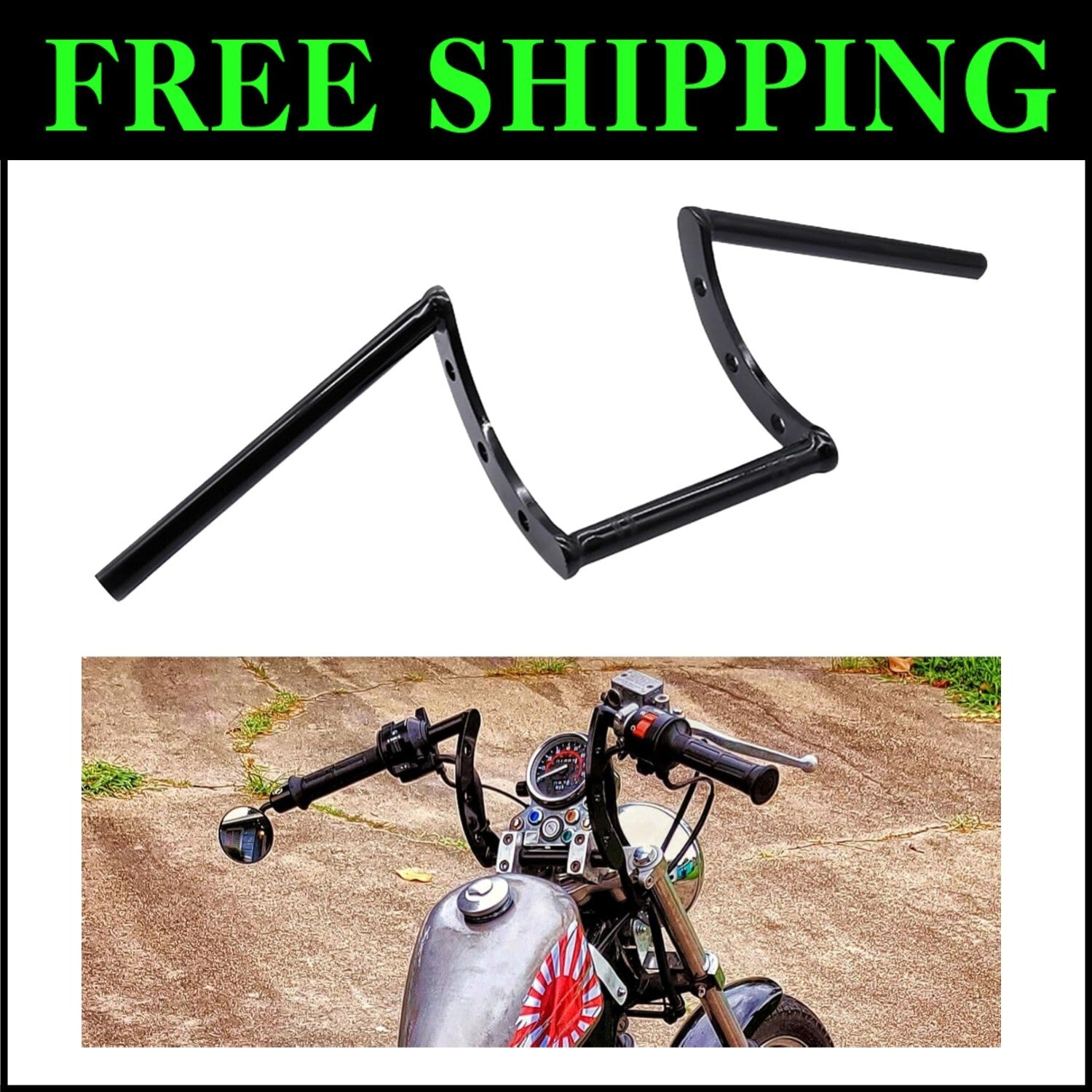 Universal 22mm Z Bars for Softail, Dyna & Sportster - Premium Black Finish