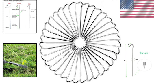Durable 100-Pack Galvanized Steel Tent Stakes - Perfect for Camping & Gardening