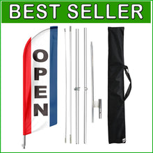 Load image into Gallery viewer, Open Swooper Feather Flag Advertising Kit with Ground Stake - 11FT Visibility