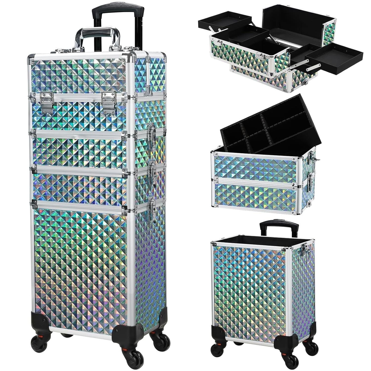 Cosmetology Trolley with 360-Degree Swivel Wheels - Perfect Makeup Organizer