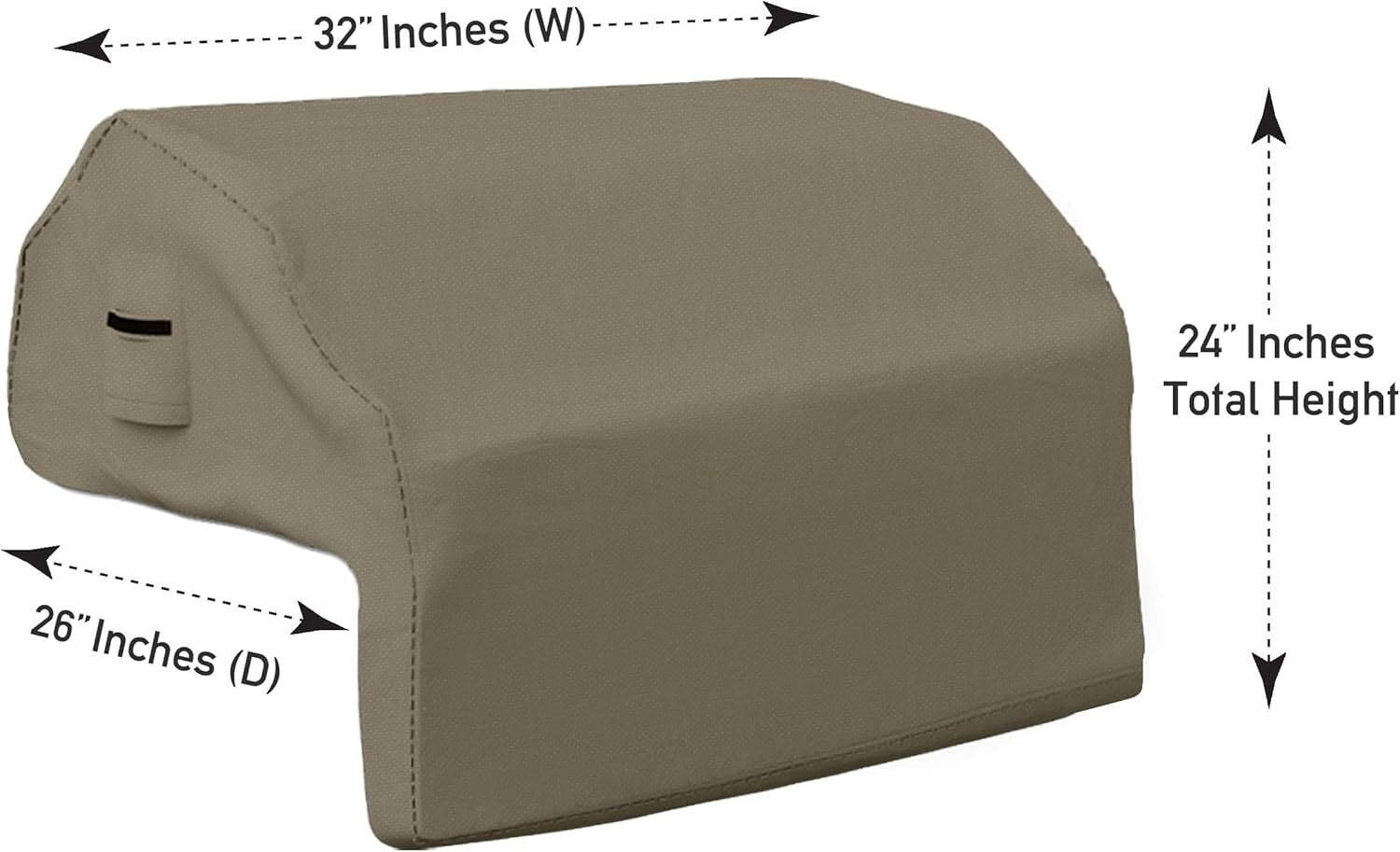 12 Oz Waterproof Outdoor Grill Cover - Durable Snug Fit 32"x26" Beige