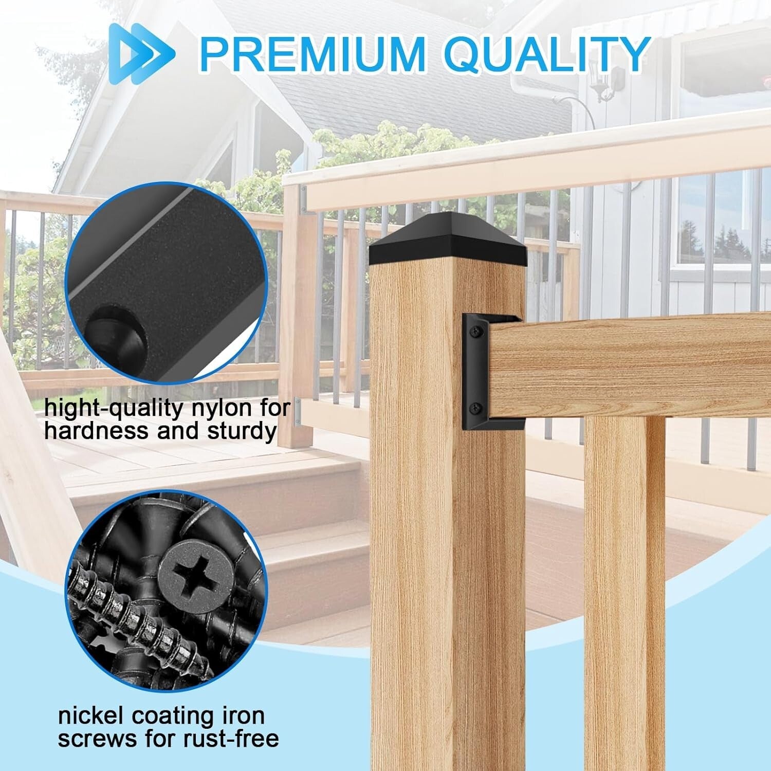 30 Deck Railing Brackets for 2x4 Wood Posts - Easy DIY Installation Included