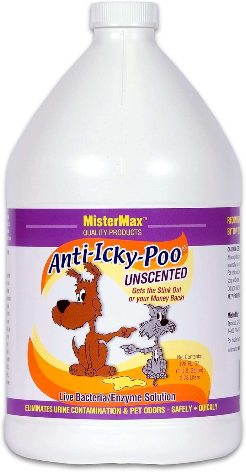 128 Fl Oz Gallon of Unscented Anti-Icky Poo - Ultimate Pet Odor Eliminator