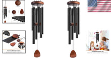 Load image into Gallery viewer, Serene 37-Inch Black Aluminum Wind Chimes - Perfect for Outdoor Relaxation