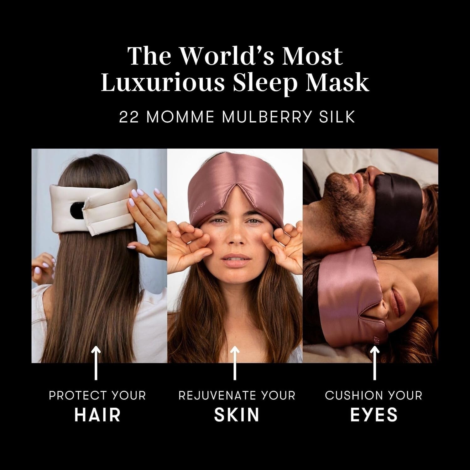 Award-Winning Silk Sleep Mask - Luxurious Light-Blocking Solution for All Sizes