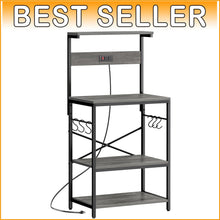 Load image into Gallery viewer, Innovative 4-Tier Kitchen Storage with Power Outlet &amp; Removable Shelf System