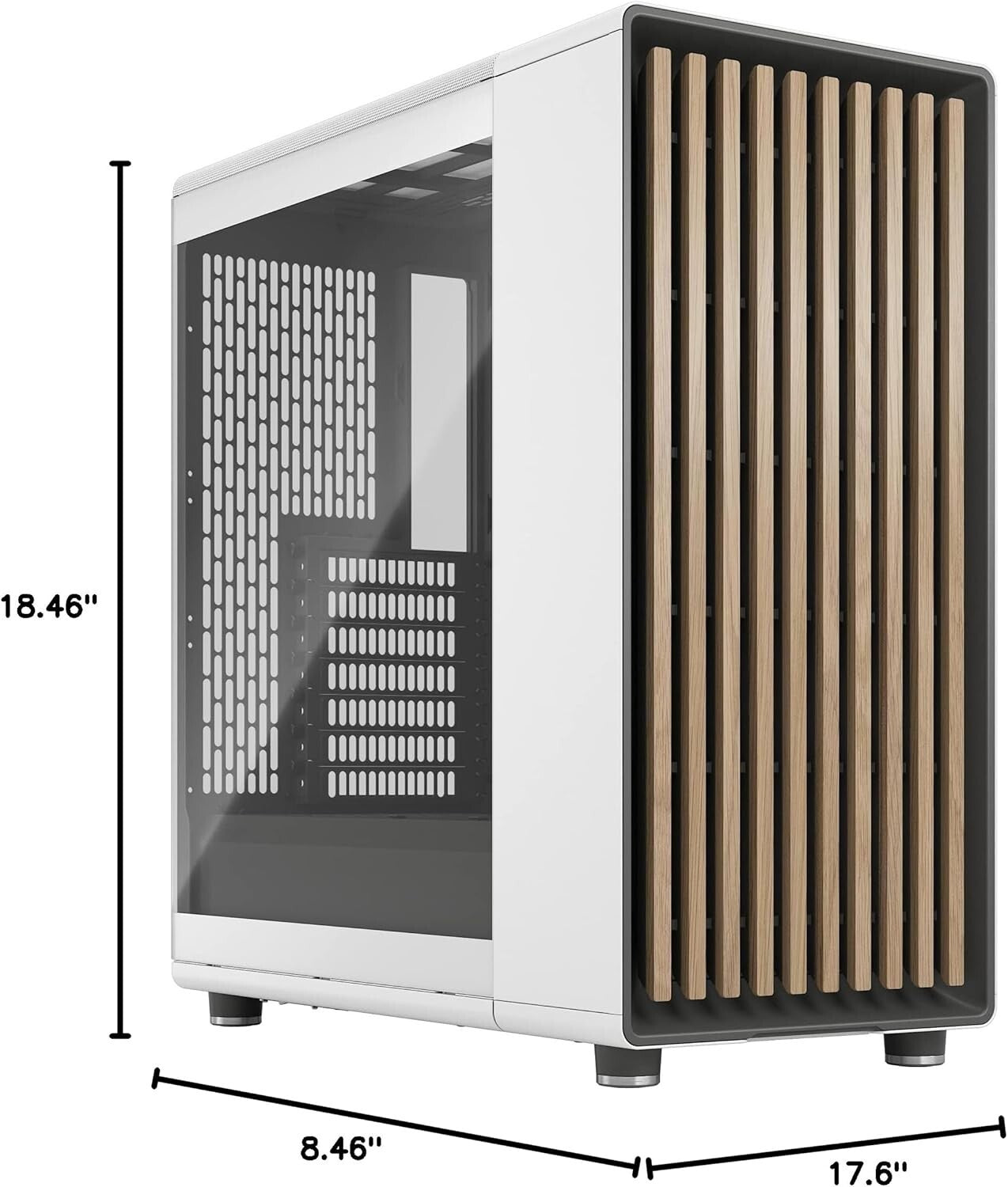 Clear Glass and Oak PC Gaming Case - Modern Design with Customizable Features