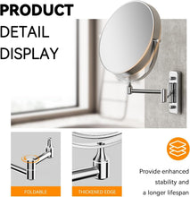 Load image into Gallery viewer, Double-Sided 20X Magnifying Chrome Makeup Mirror with Wall-Mount &amp; Tweezers