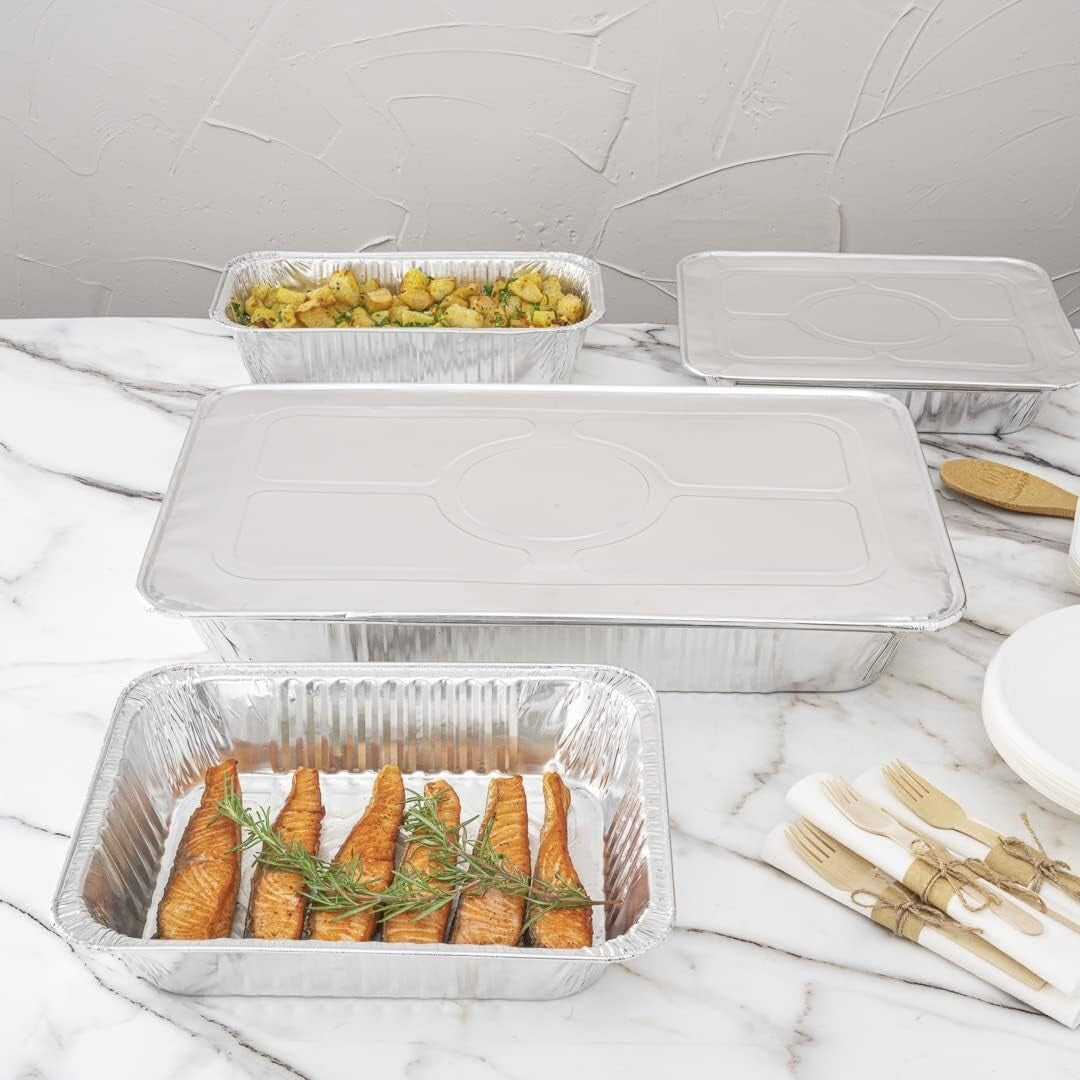 Heavy-Duty Foil Pan Lids for Steam Tables: 25 Disposable, Freezer-Safe Covers