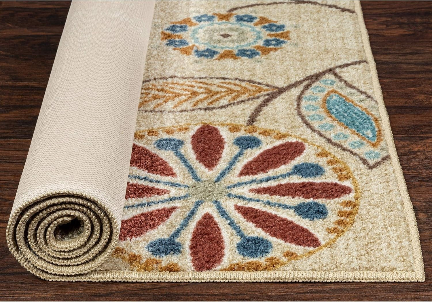 Large 3'4 x 5' Floral Area Rug - Stain Resistant, Easy Care for Eclectic Spaces