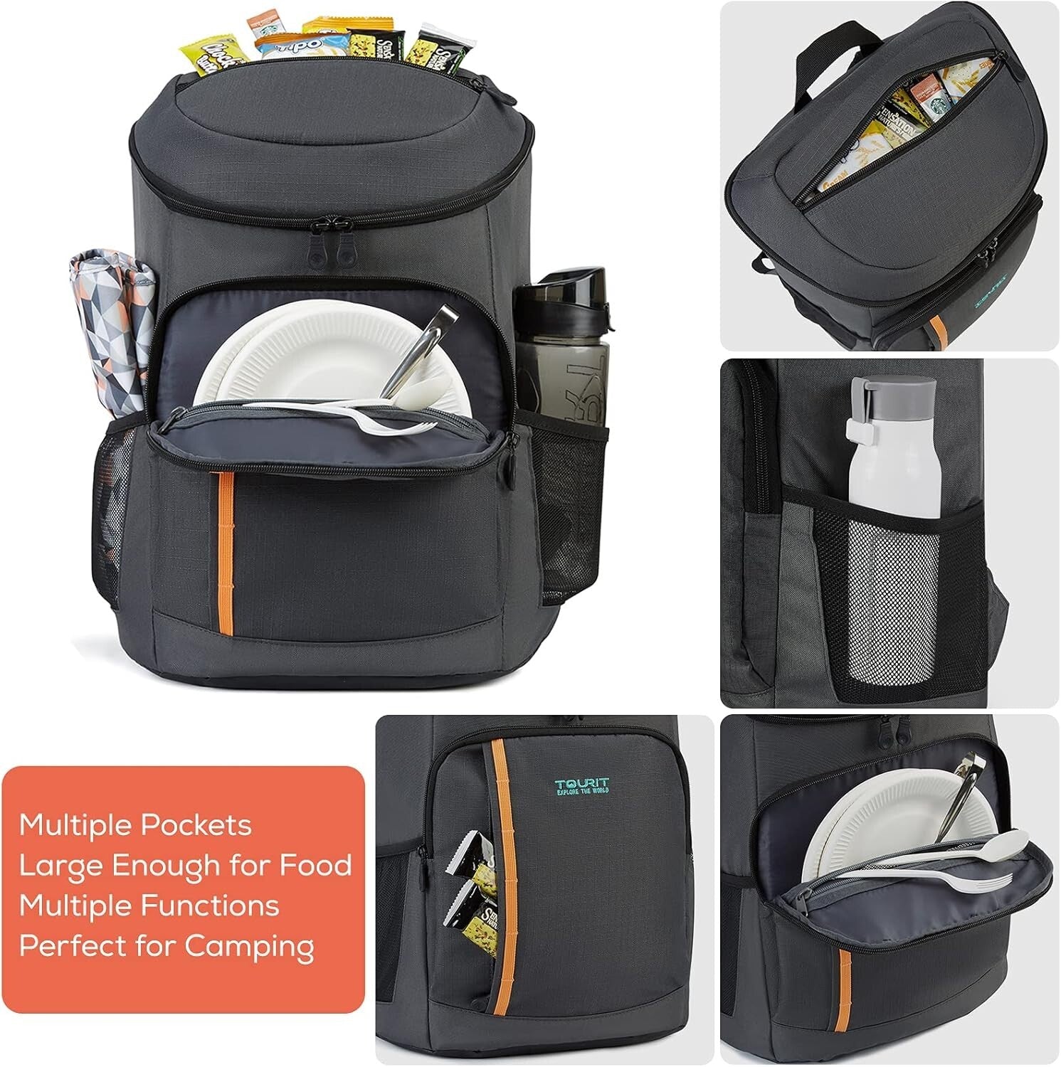 Durable Leak-Proof Backpack Cooler - 30 Can Capacity, Ideal for Picnics & Hiking