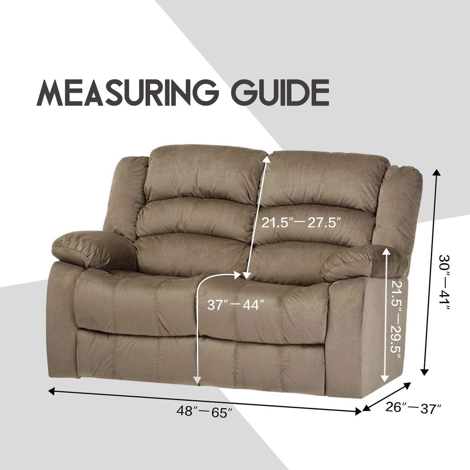 Custom-Fit Velvet Reclining Love Seat Slipcover, Machine Washable for Easy Care