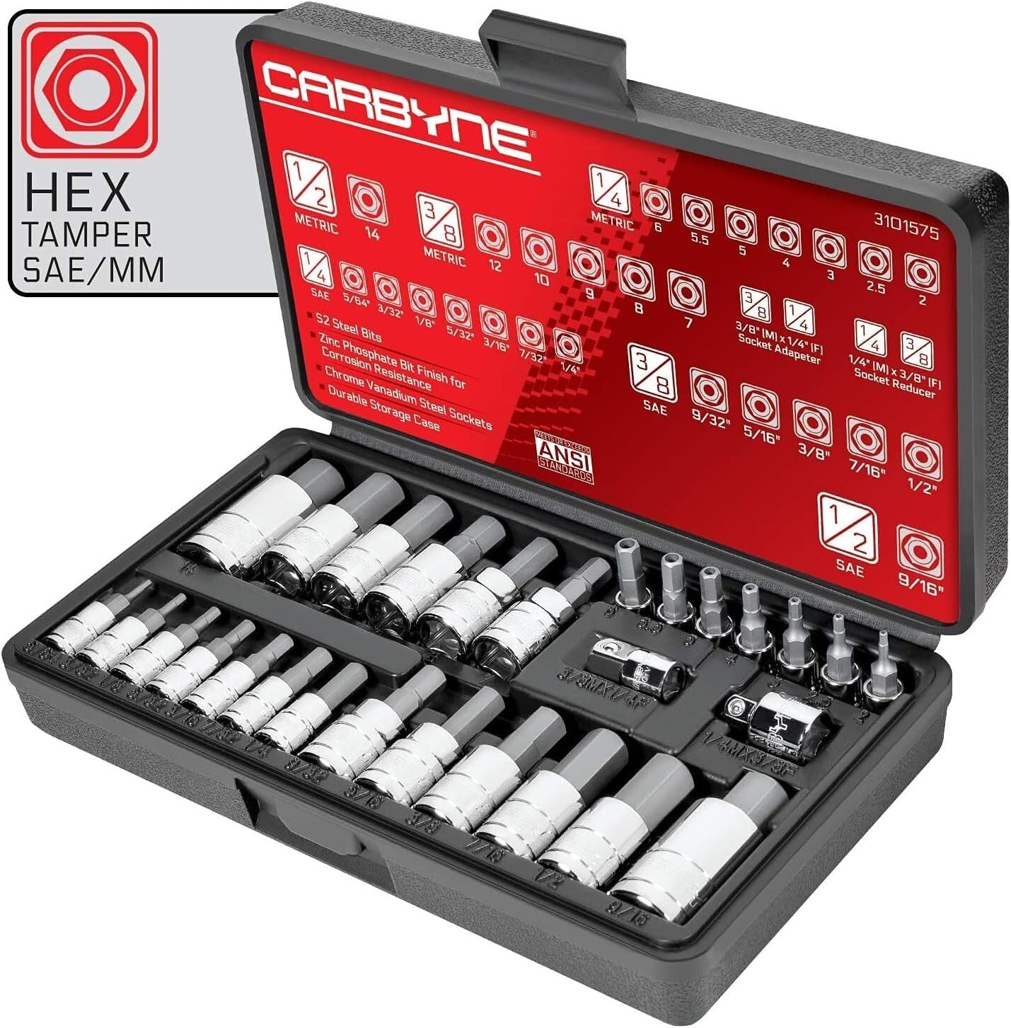 Best-in-Class 28 Piece Tamper-Proof Hex Bit Socket Set - Durable & Reliable