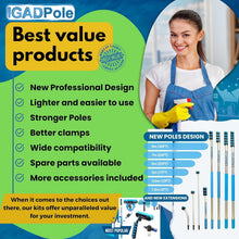 Load image into Gallery viewer, 3-in-1 Professional Cleaning Set with 26ft Pole, Brush, Duster &amp; Squeegee