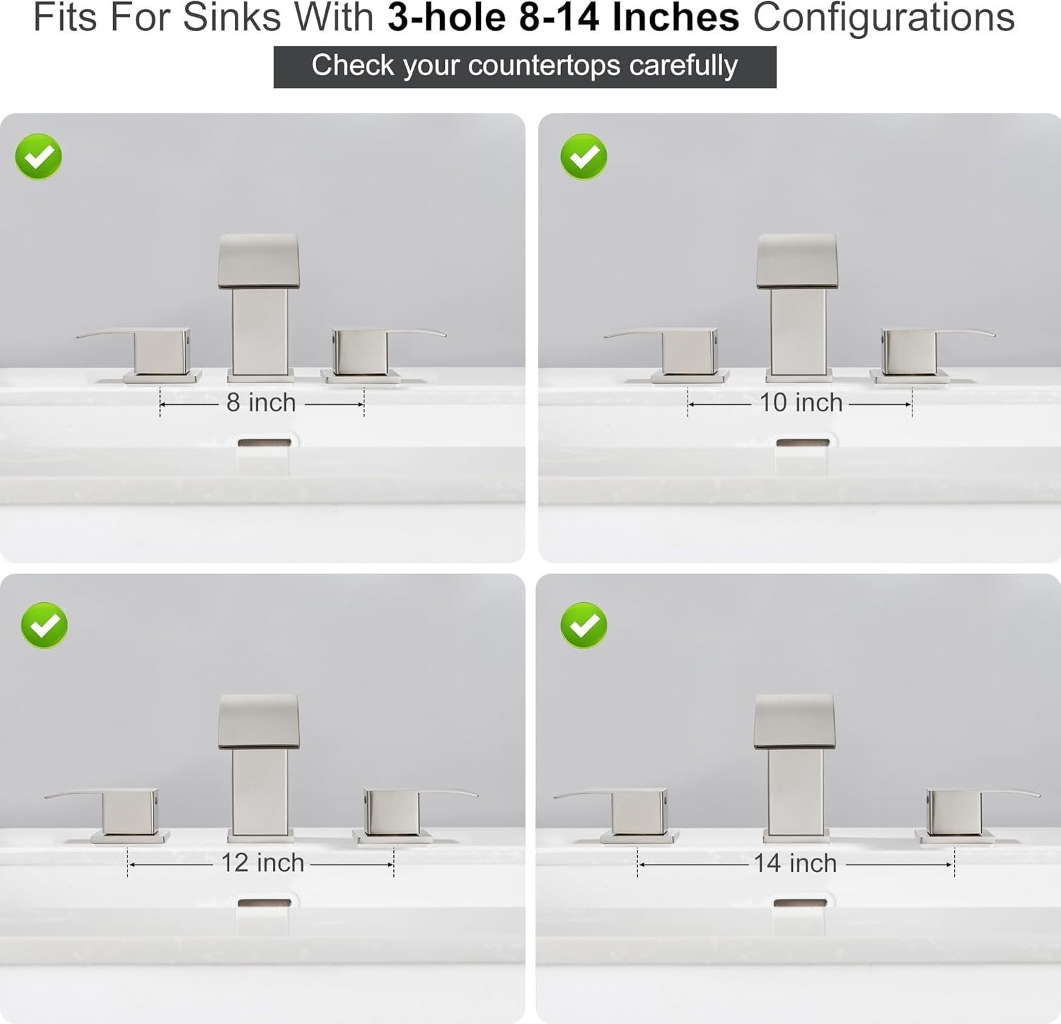 Sophisticated Brushed Nickel 8 Inch Waterfall Faucet with Easy Installation Kit