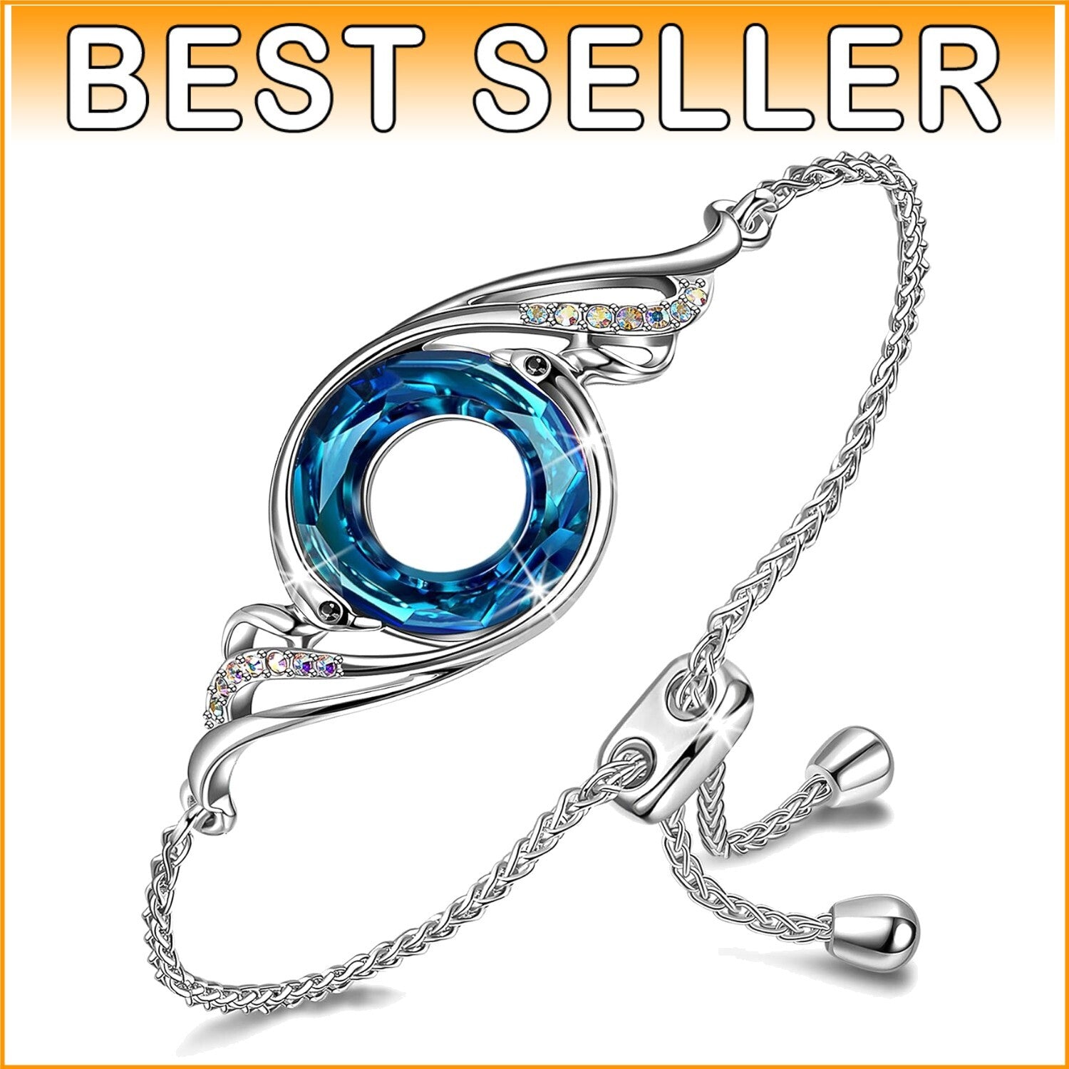 Charming Adjustable Phoenix Bracelet with Austrian Sparkles - Gift-Ready Jewelry