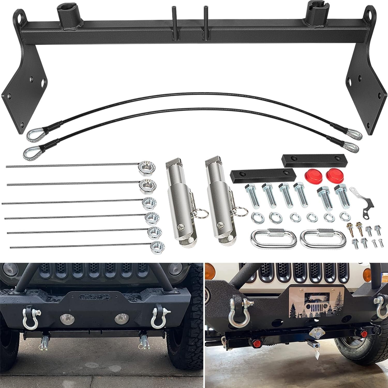 Easy Install Jeep Wrangler Tow Bar Base Plate - Perfect Fit for JK JKU 2007-2018