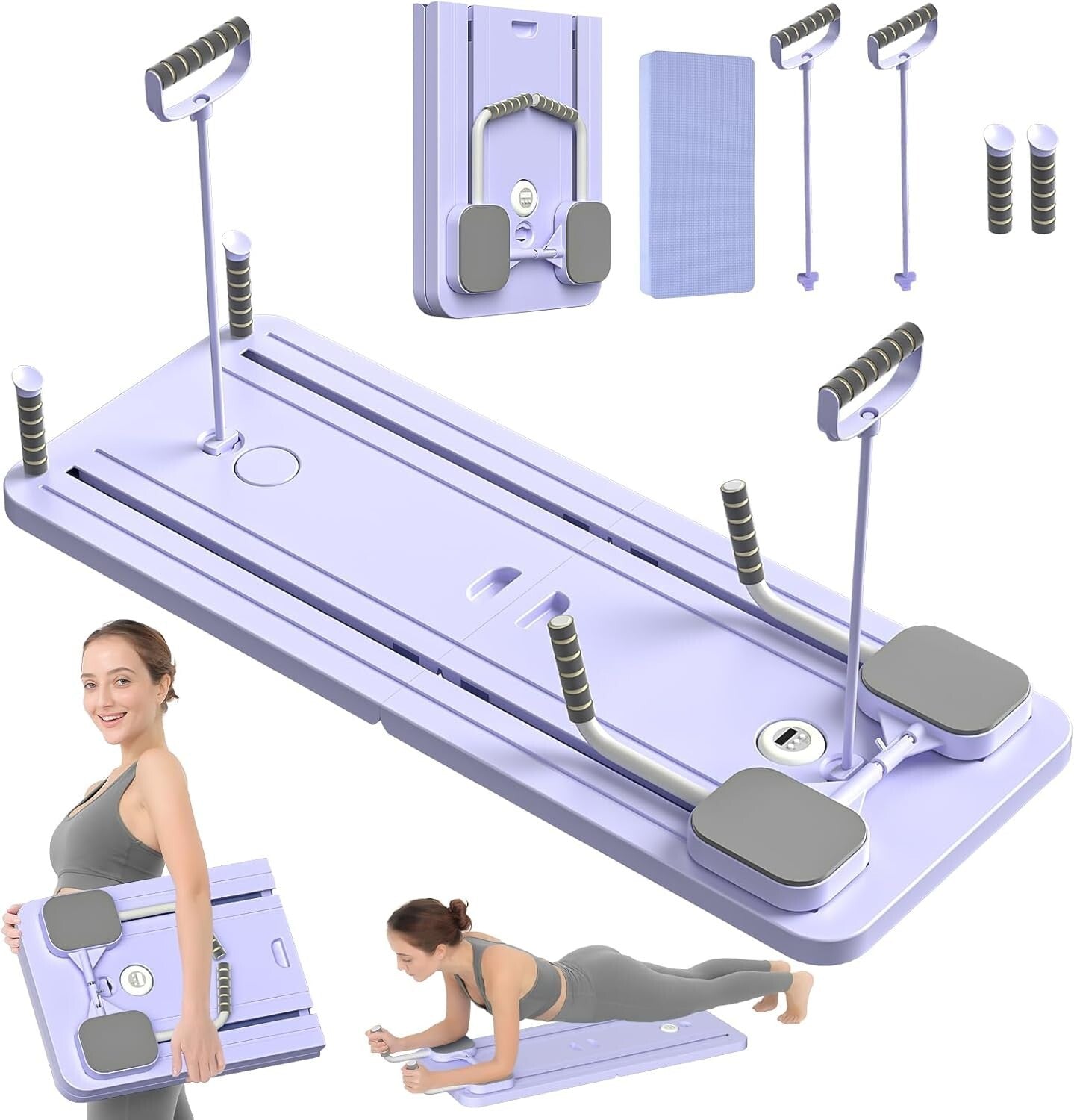 Multi-Purpose Foldable Pilates Board with High Resistance Straps for All Levels
