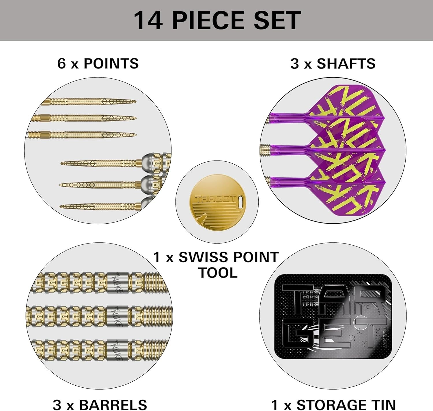 Precision 90% Tungsten Darts by Luke Littler - K-Flex Flights & Gold Swiss Tips