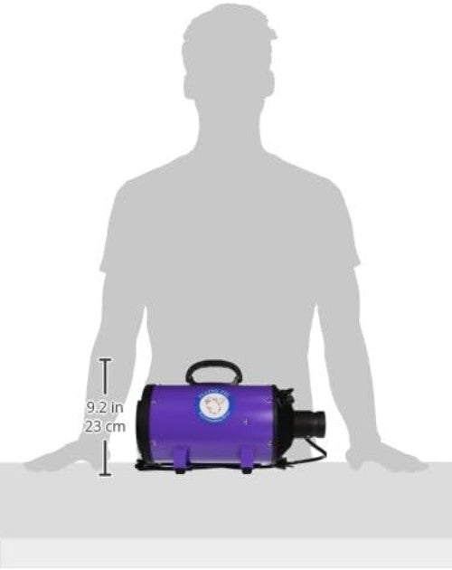 Efficient Flying One Pet Grooming Dryer - High Velocity, Adjustable Heat, Purple