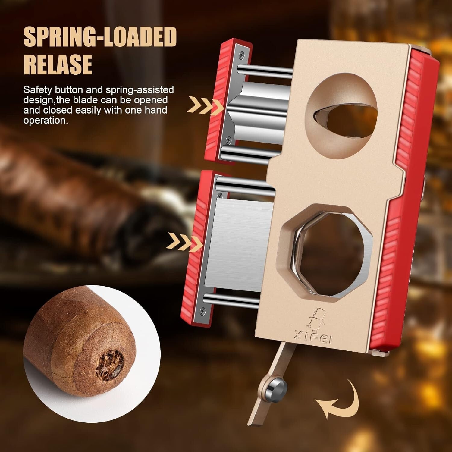 Ergonomic Cigar Cutter & Punch - Precision V-Cut & Straight Cut for Collectors