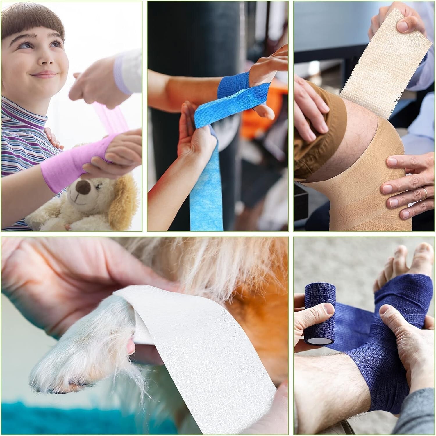 48 Pack Self-Adhesive Sports Bandage Wraps - 3” x 5 Yards, Breathable & Elastic