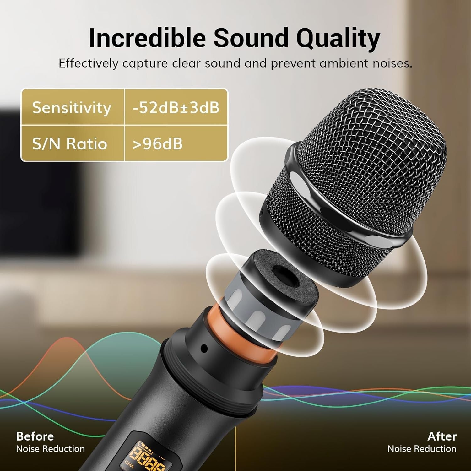 All-Metal Wireless Karaoke Microphone Set - Crystal Clear Sound for Any Occasion