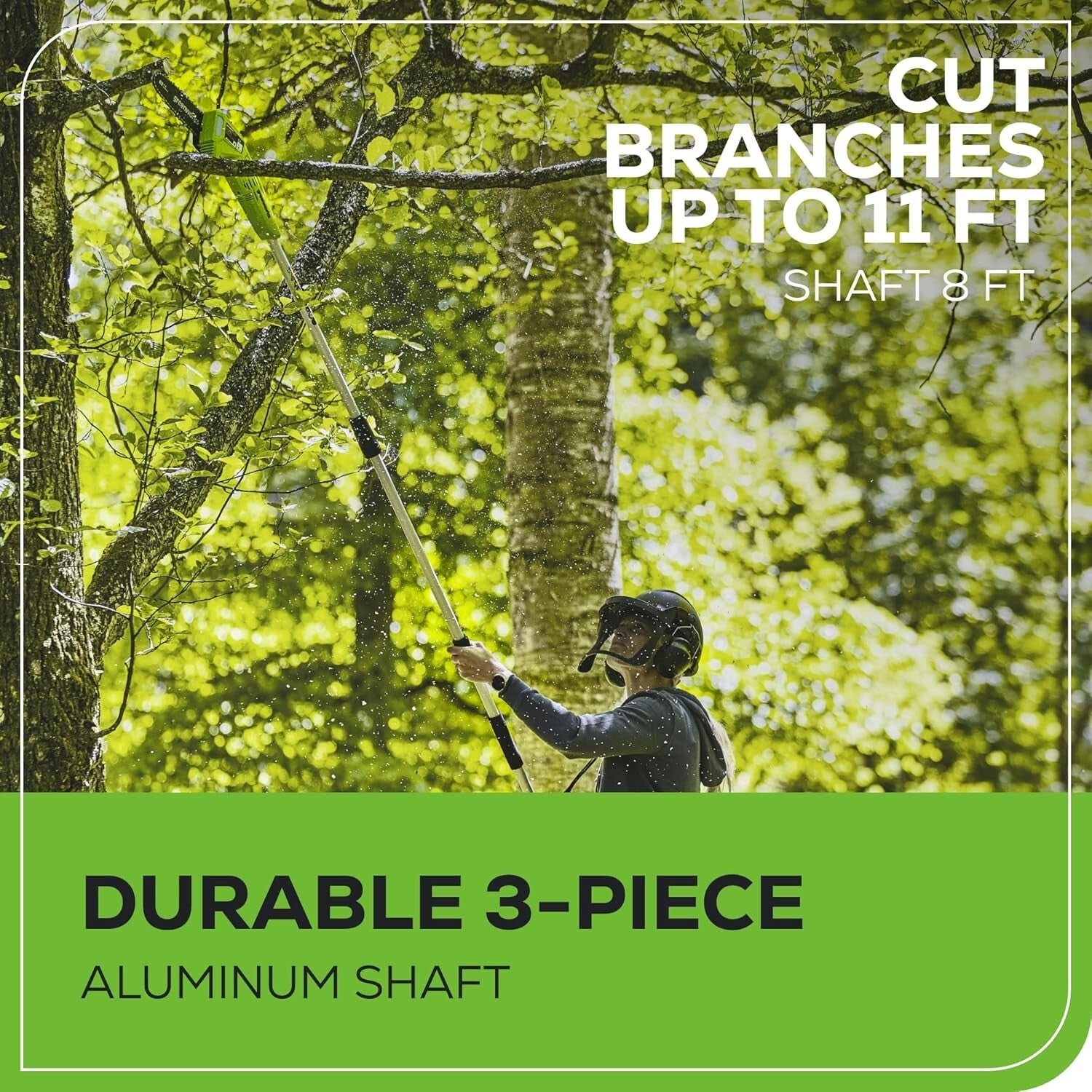 40V 8-Inch Cordless Polesaw with Battery & Charger - Effortless Tree Trimming