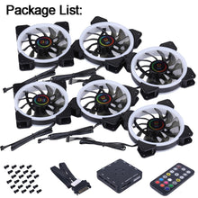 Load image into Gallery viewer, DS RGB Cooling Fans 120MM 6-Pack - Remote-Controlled for Ultimate PC Aesthetics