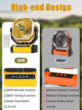Load image into Gallery viewer, Rechargeable 9-Inch Portable Table Fan with 20000mAh Battery for Outdoor Comfort