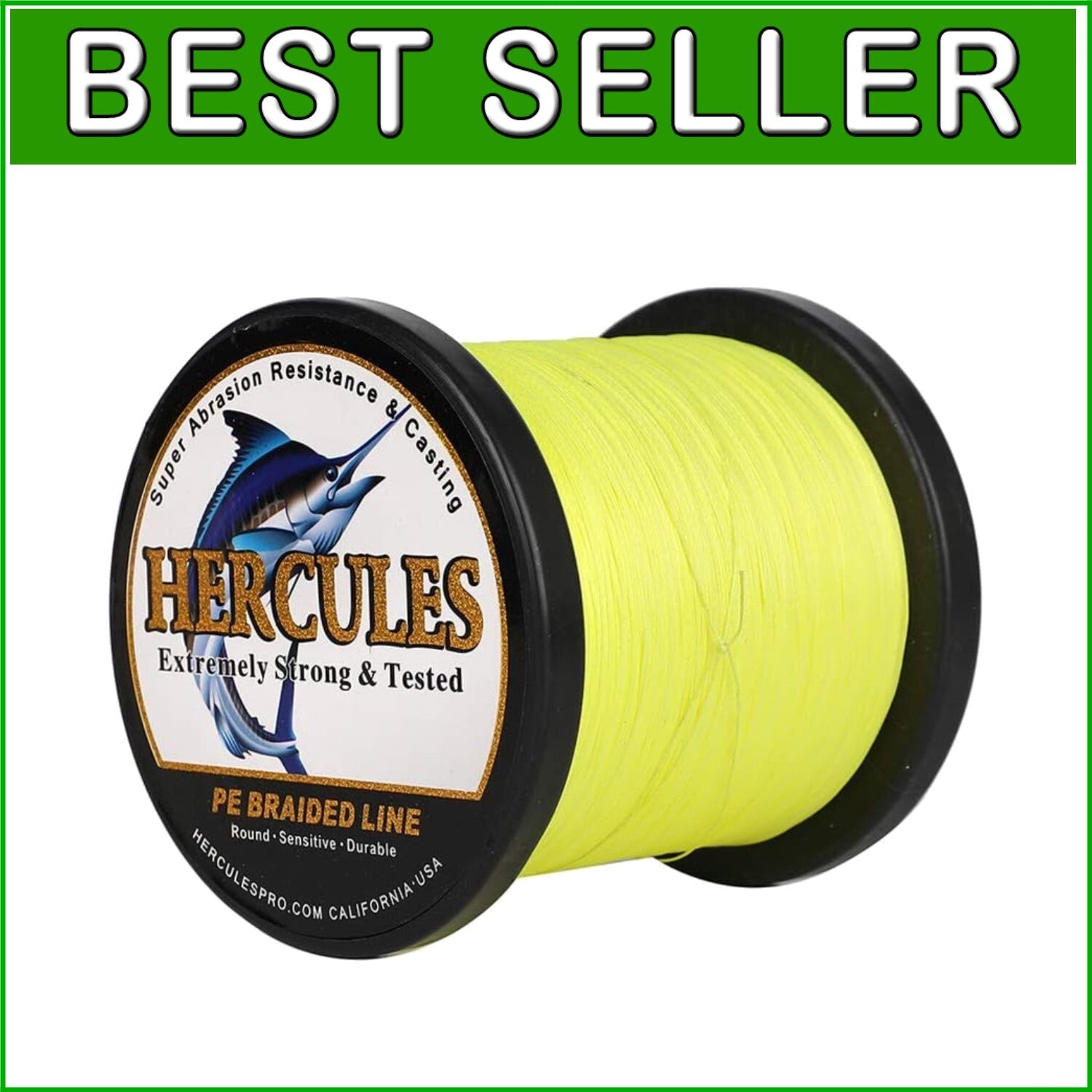 Fluorescent Yellow 80LB Braided Fishing Line - All-Season Performance & Strength