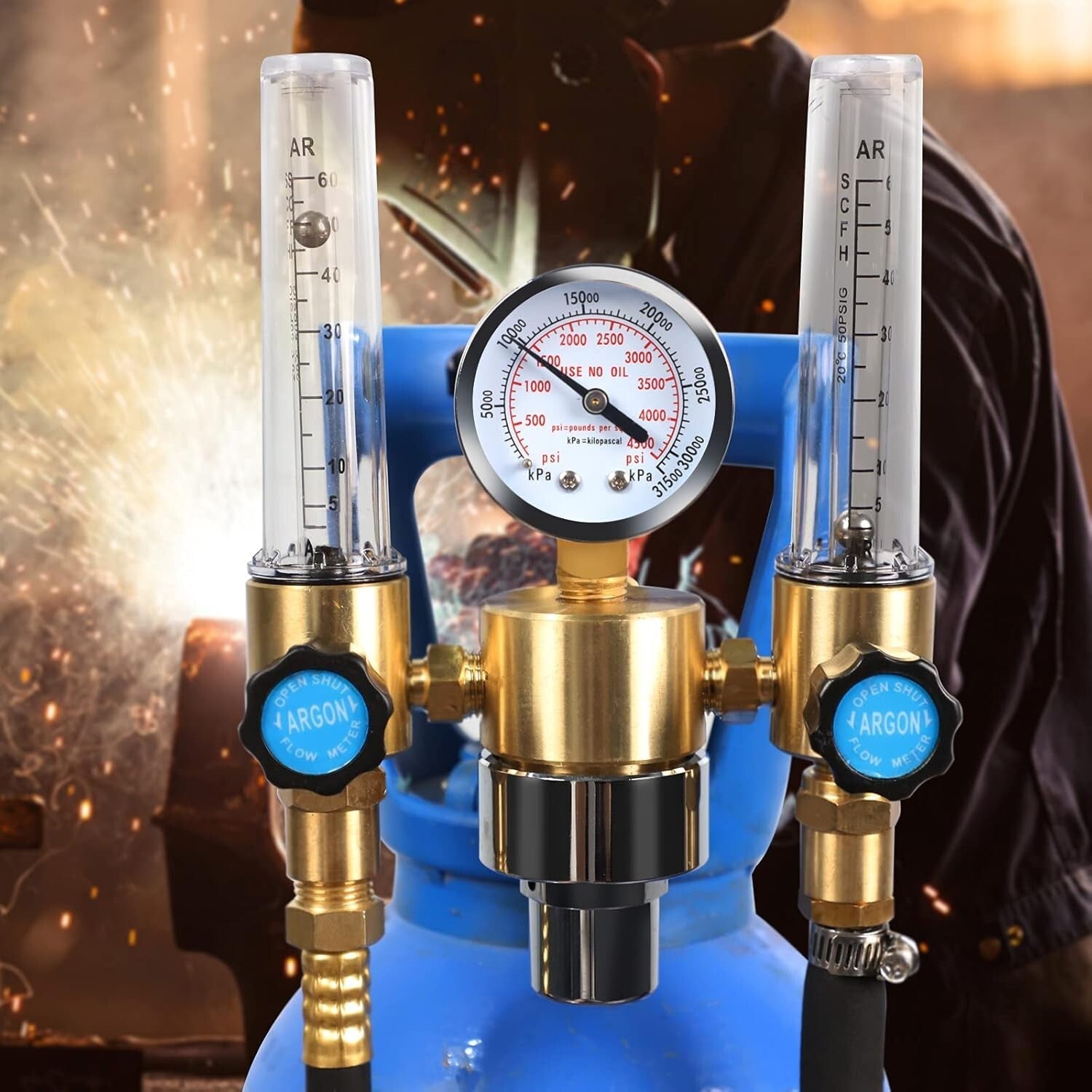 Adjustable Gas Regulator with Pressure Gauge - Perfect for Welding Projects