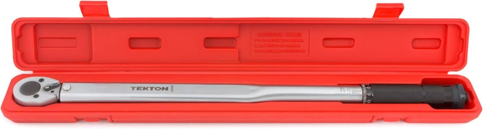 High-Contrast Torque Wrench, 1/2 Inch Drive, 25-250 ft.-lb. with Click Feedback