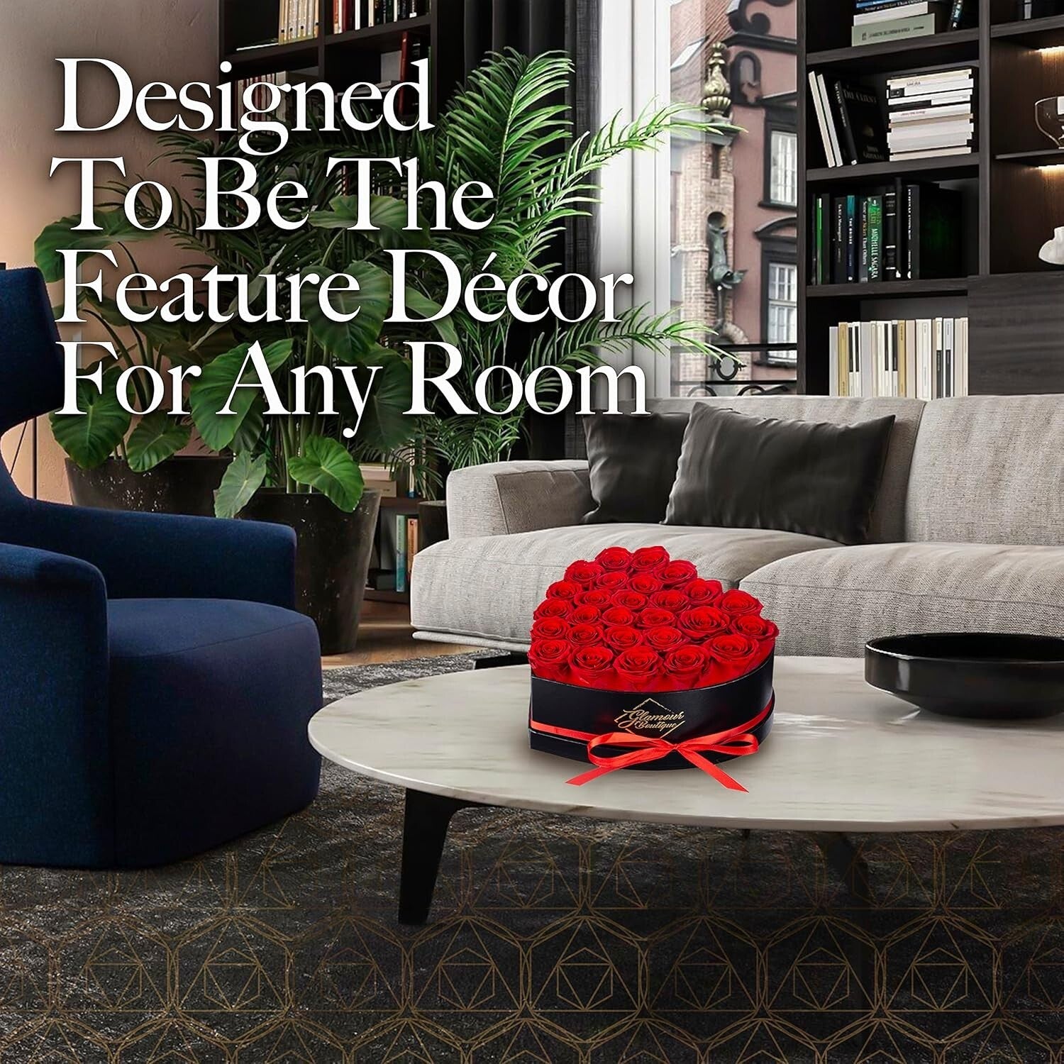 Forever Roses: 27 Elegant Preserved Flowers in Heart Shaped Box - No Upkeep!