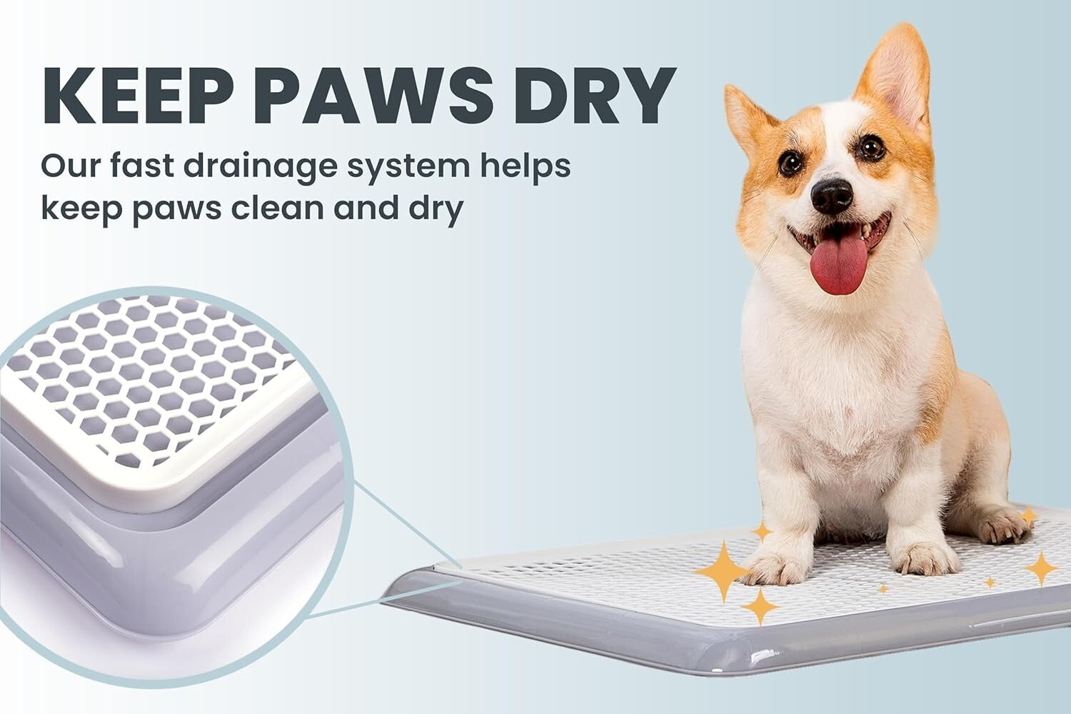 Removable Mesh Dog Potty Tray - 25''x20'' Indoor Pee Pad Holder for Small Dogs
