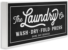 Load image into Gallery viewer, Ready to Hang Vintage Laundry Sign - 24" x 10" Framed Wall Mount Art