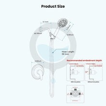 Load image into Gallery viewer, Modern Wall-Mount Shower Faucet Kit in Matte Black - 6 Spray Handheld Included