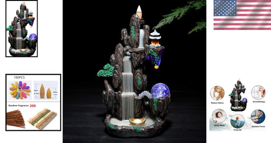 Elegant Waterfall Incense Holder with Long-Lasting Aroma - Unique Home Ornament