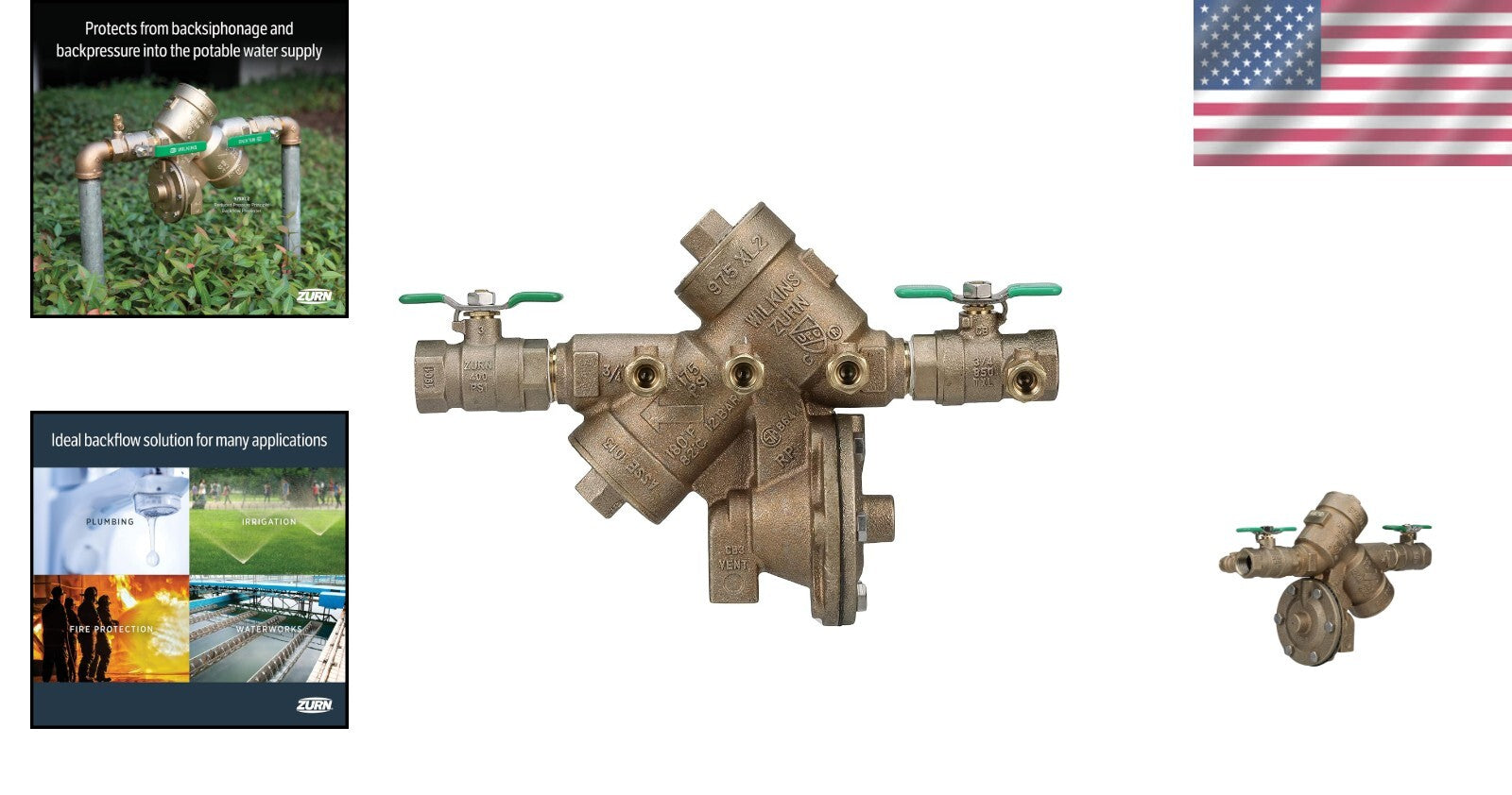 Bronze 3/4" Reduced Pressure Backflow Preventer - Maximum 175 PSI Safety