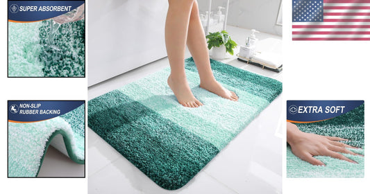 Elegant Rubber-Backed Microfiber Bath Mat 36x24 - Soft, Washable & Non-Slip