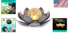 Load image into Gallery viewer, Elegant Solar-Powered Lotus Glass Lamp - Antique Waterproof Garden Decor